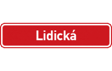 Dopravní značka „Označení názvu ulice“. Informuje o názvu vyznačené ulice. TestImage